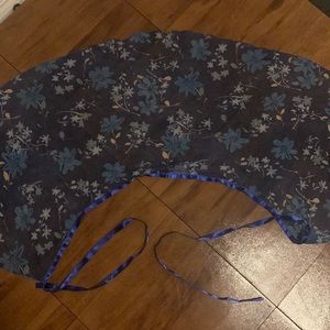 Blue floral ballet wrap skirt
